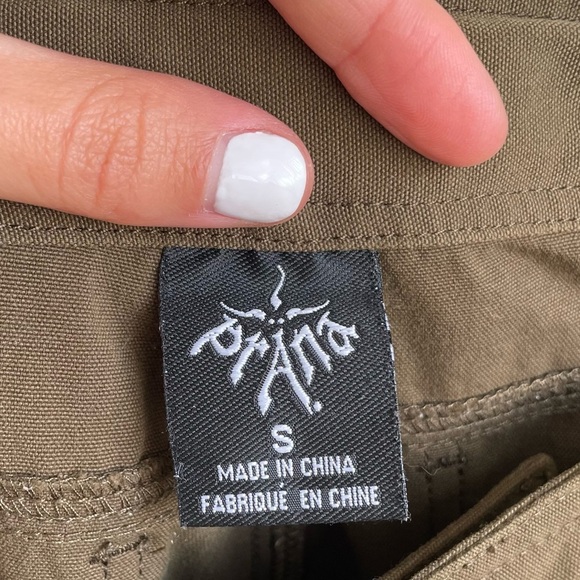Prana hiking climbing pants olive green khaki adjustable waist size small - Picture 4 of 14